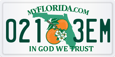 FL license plate 0213EM