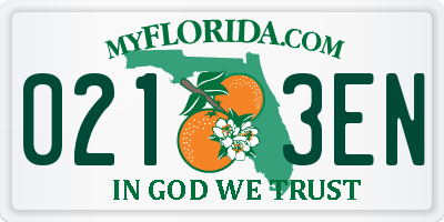 FL license plate 0213EN