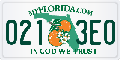FL license plate 0213EO