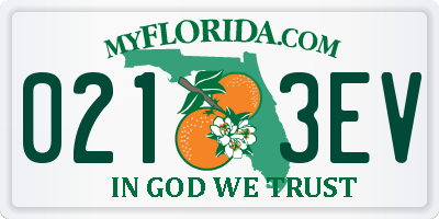 FL license plate 0213EV