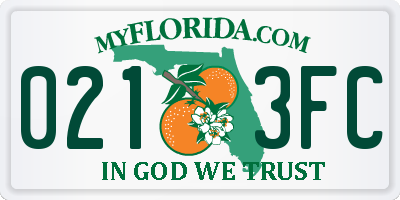 FL license plate 0213FC