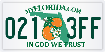 FL license plate 0213FF