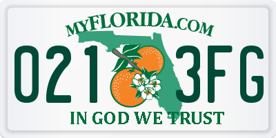 FL license plate 0213FG