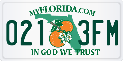 FL license plate 0213FM