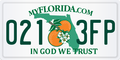 FL license plate 0213FP