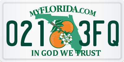 FL license plate 0213FQ