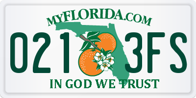 FL license plate 0213FS