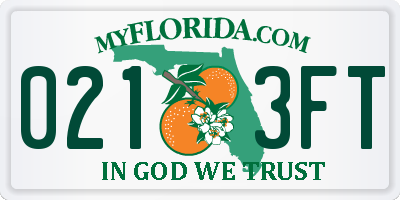 FL license plate 0213FT