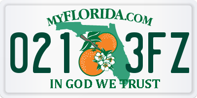 FL license plate 0213FZ