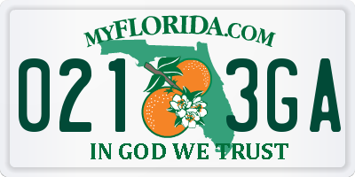 FL license plate 0213GA