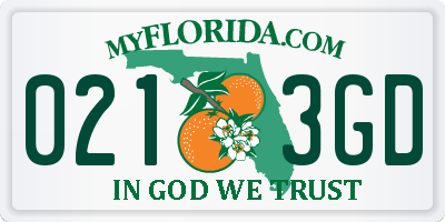 FL license plate 0213GD