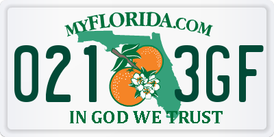 FL license plate 0213GF