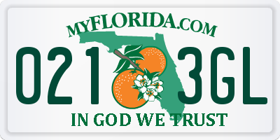 FL license plate 0213GL
