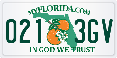 FL license plate 0213GV