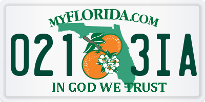 FL license plate 0213IA