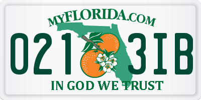 FL license plate 0213IB