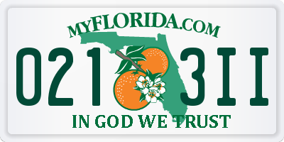 FL license plate 0213II