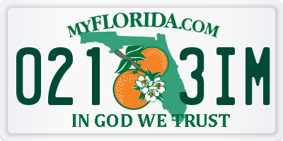 FL license plate 0213IM