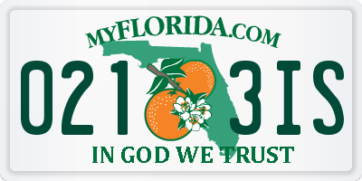 FL license plate 0213IS