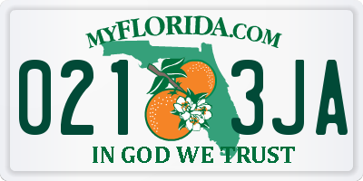 FL license plate 0213JA