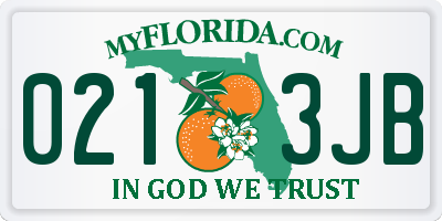 FL license plate 0213JB