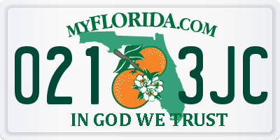 FL license plate 0213JC