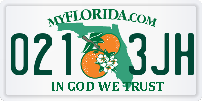 FL license plate 0213JH