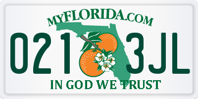 FL license plate 0213JL