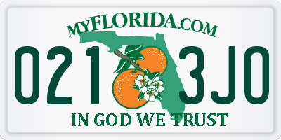 FL license plate 0213JO
