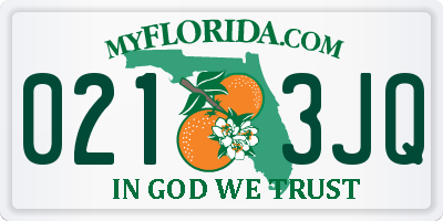 FL license plate 0213JQ