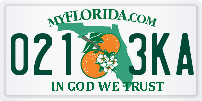 FL license plate 0213KA