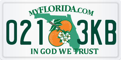 FL license plate 0213KB