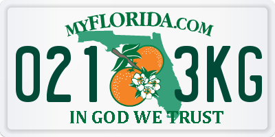 FL license plate 0213KG