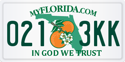 FL license plate 0213KK