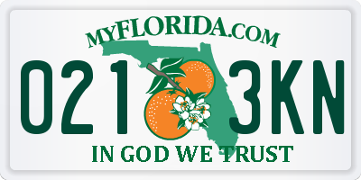 FL license plate 0213KN