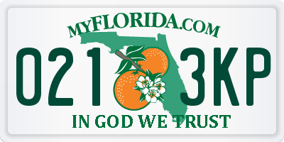 FL license plate 0213KP