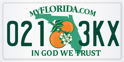 FL license plate 0213KX