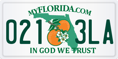 FL license plate 0213LA