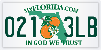 FL license plate 0213LB