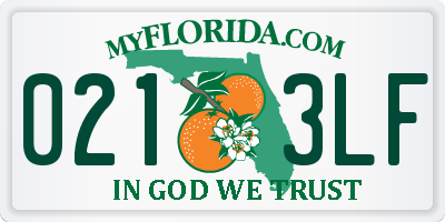 FL license plate 0213LF