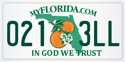 FL license plate 0213LL