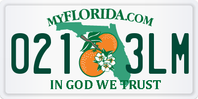 FL license plate 0213LM