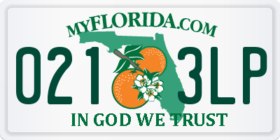 FL license plate 0213LP