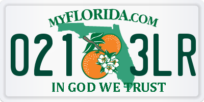 FL license plate 0213LR