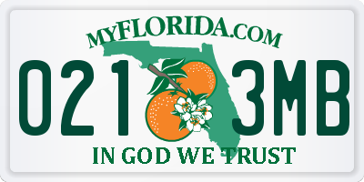 FL license plate 0213MB