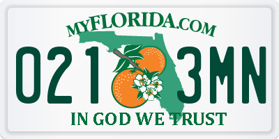 FL license plate 0213MN