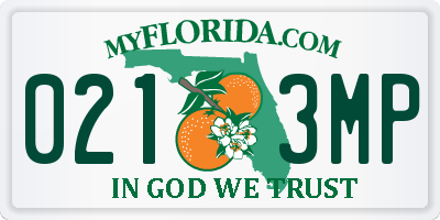 FL license plate 0213MP
