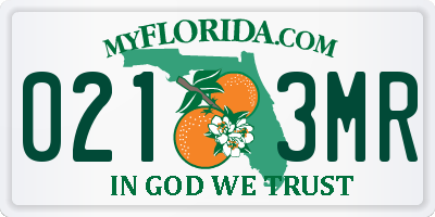 FL license plate 0213MR
