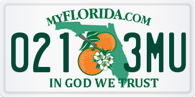FL license plate 0213MU