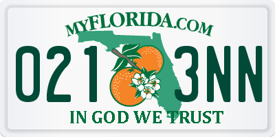 FL license plate 0213NN
